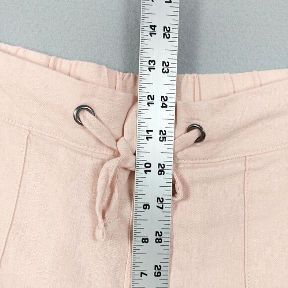 Denim & Co Naturals Pants Womens Sz LP Crop Linen Blend Wide Leg Petites Beach - Picture 8 of 12